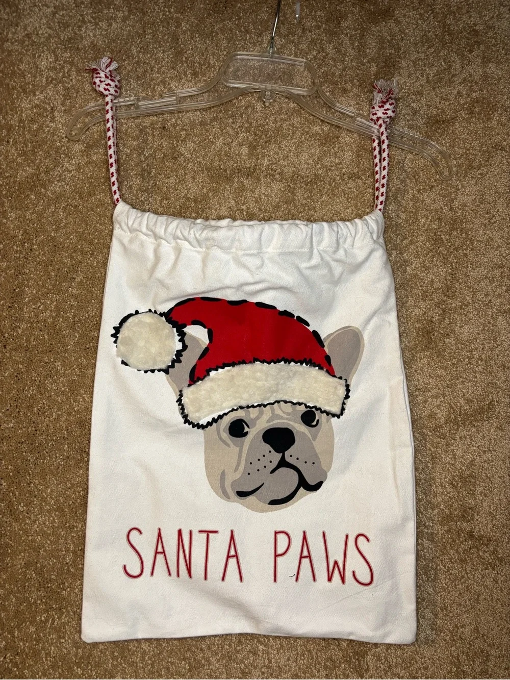 Santa Paws Drawstring Cloth Bag
